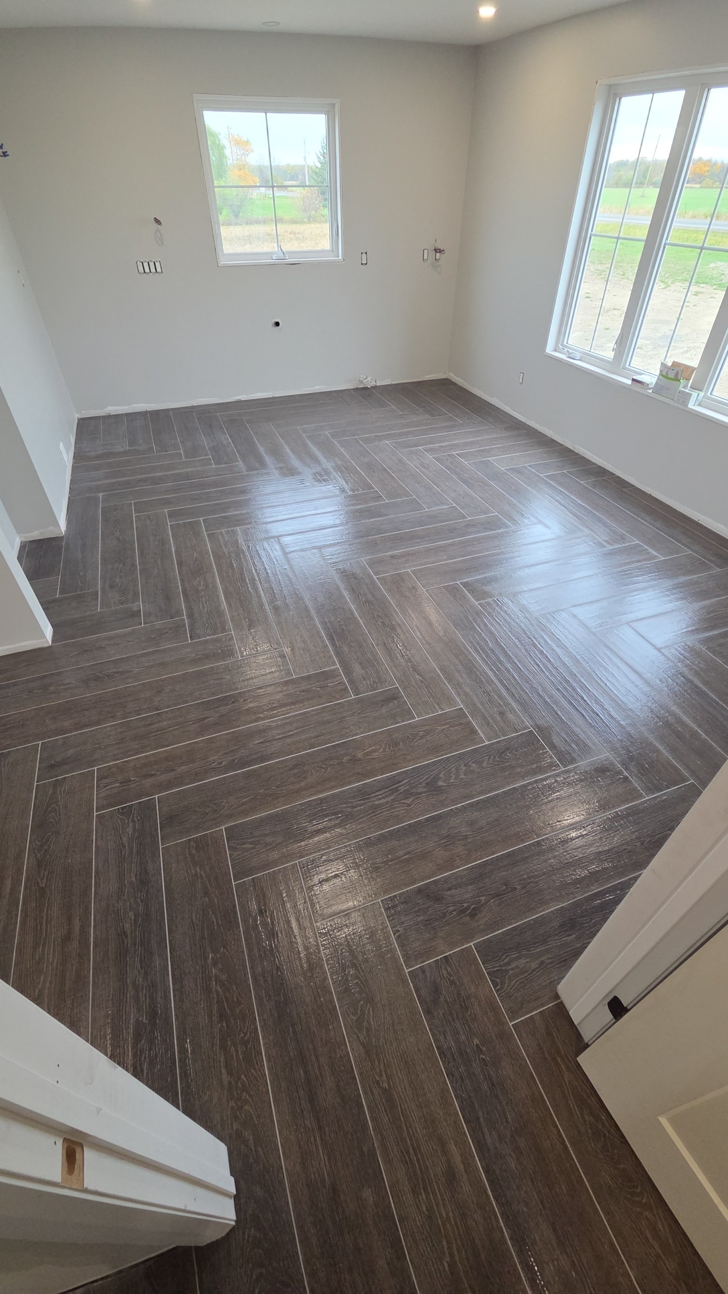 Finished bathroom with custom tile work